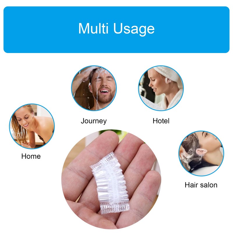 200PCS Clear Disposable Ear Covers, Disposable Ear Covers for Hair