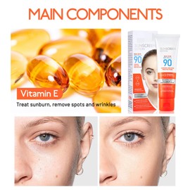 Anti-Aging Sonnencreme mit LSF 90, Hydration Protective Sun Lotion Sonnenschutz, Sonnencreme Gesicht SPF 90, Sunscreen 50ml für Gesicht und Körper, Wasserfest LSF 90 Face Cream, Nicht Fettende