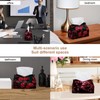 2 Pack Tissue Box Cover Holder, Red Roses Rectangle Leather