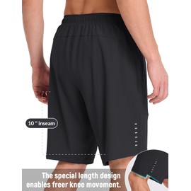 baleaf Men's Mountain Bike Shorts 4D Padded Loose-fit MTB Cycling Lightweight Bicycle Biking Shorts Zipper Pockets Black 2XL