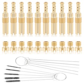 Windance 30pcs Carburetor Main Jet Kit 10pcs Main Nozzles+10pcs Slow Pilot Jet+10pcs Cleaning Brushes Needles, Fit for PWK Keihin OKO CVK PWM (K152-K159)