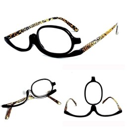 Make up Glasses Magnifying Fold Flip Down Eye Makeup +1.5 +2.0 +2.5 +3.0 +3.5 (+2.00)