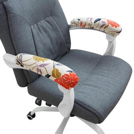 FORCHEER Office Chair Armrest Covers 15'' Floral Elastic 2 Pieces Printed Short Arm Rest Covers for Gaming Chair Computer Desk Chair Washable Replcement