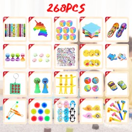 Party Bag Fillers for Kids Unisex 268 PCS,Party Favors for Kids,Girls and Boys Assortment Toys Pack,Party Bags Toys for Kids,Small Toys Classroom Rewards,Goody Bag Fillers,Party Favours Party Bag Toys