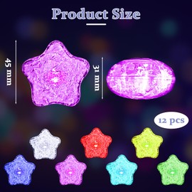 Idota LED Star Pack of 12 Colourful Bath Toys Baby Water Toy Bath Toy Reusable Bath Toy Luminous Sensory Toy for Children