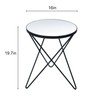 HLR Modern Round Side Table, End Table with Marble Effect