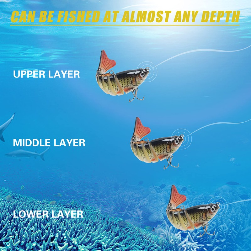 5pcs Multi Jointed Swimbaits Fishing Lures for Bass Trout Perch