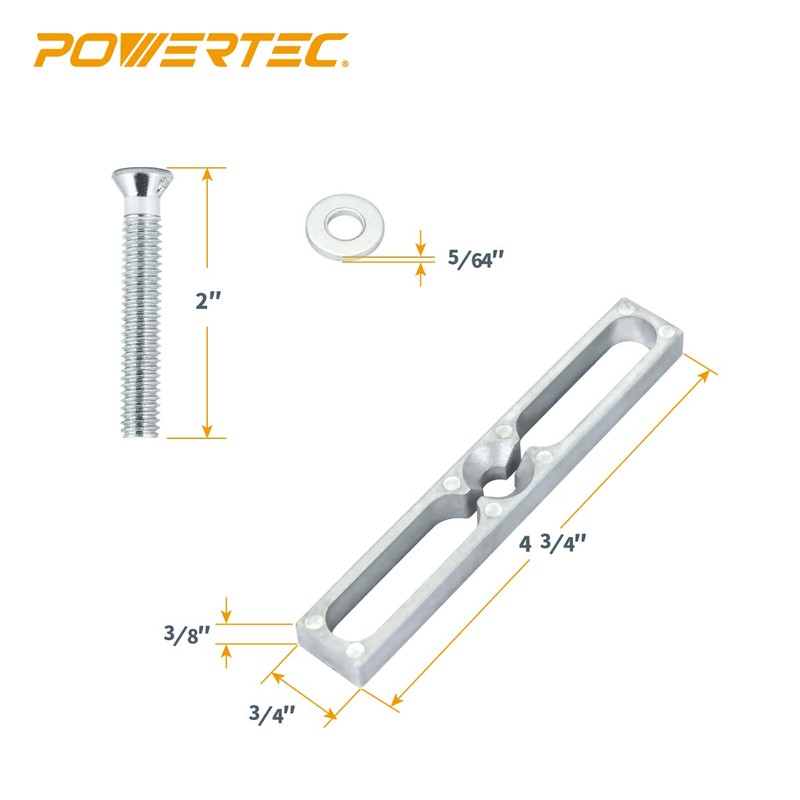 POWERTEC 71642 Miter Slot Hardware Kit (Slot Bars, Knobs, Screws,