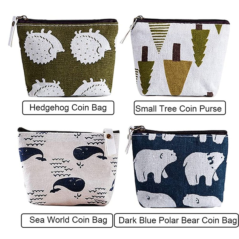 Generic GZM3 4pcs Coin Storage Bag Cute Women Girls Kids