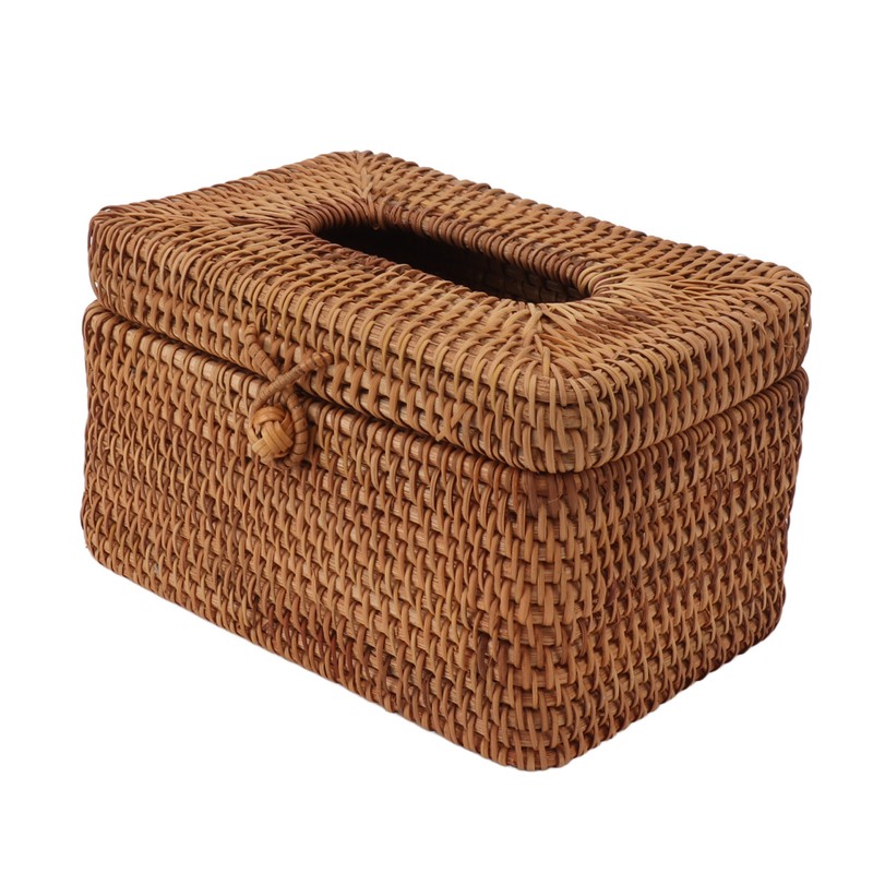 Rectangular Rattan Tissue Box Cover Rattan Woven Tissue Box Holder