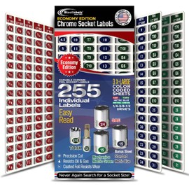Ultimate Magnetic Toolbox + Socket Label Combo - Color Coded 300 Labels Tool Organazation system - Chrome Foil Durable Labels - Magnetic Toolbox