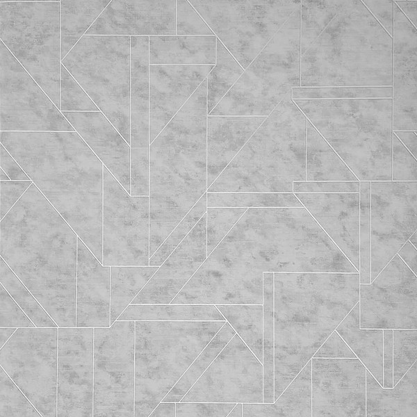 Geometric matt Pebble Gray Silver Metallic Lines Faux Plaster Textured