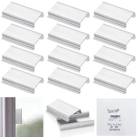 Yaocom 20 Pcs Window Screen Pull Tabs Window Screen Spline Channel Pull Lift Tabs Aluminum Replacement Parts for Anti UV Don't Broken C Shape Frame Center Brace Privacy Mounting (Sliver)
