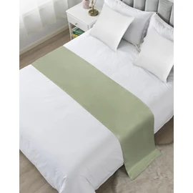 Ldtrchee Sage Green Bed Runner for Twin Size Bed, Farmhouse Decorative Bed Scarf Throws for Foot of Bed, Sage Green Color Luxury Bedding Protector Slipcover Bed Runners for Hotel/Home, 71 x 20 Inch