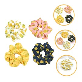 FOMIYES Hair Scrunchy for Women 4 Pack Elastic Hair Bands Beautiful Pineapple Patterns