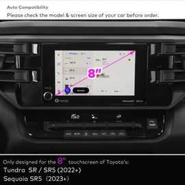INNOSURE Tempered Glass Screen Protector for 2022/2023/2024/2025 Toyota Tundra SR/SR5, 2023/2024/2025 Sequoia SR5 8 Inch Navigation Touchscreen Anti Glare (Matte)