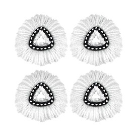 4 Rotating mop Replacement Heads, mop Refills Compatible with for O-Cedar mop Replacement Heads, 100% Microfiber mop Refills, deep Cleaning, Machine Washable and Easy to Replace.