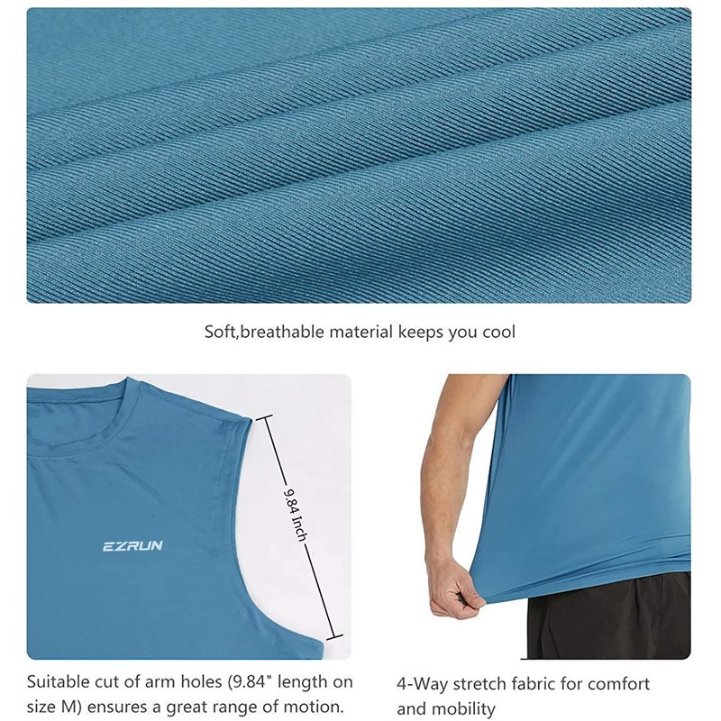 EZRUN Camiseta sin mangas para hombre, de secado rápido, para