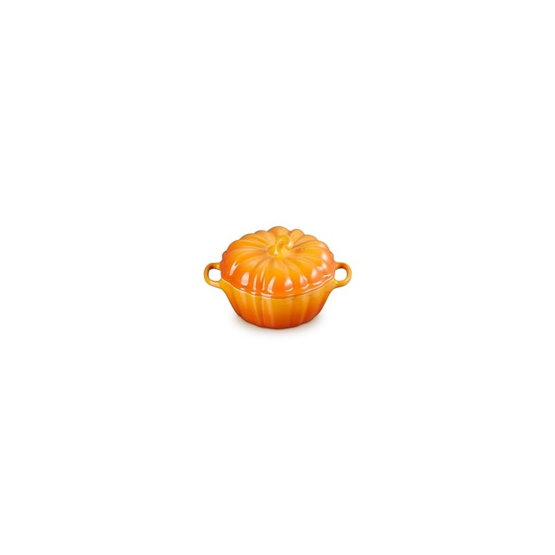 Le Creuset Stoneware Figural Pumpkin Petite Cocotte, 12 oz., Persimmon