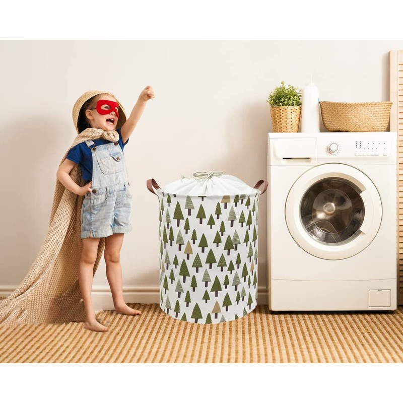Sanjiaofen Nursery Laundry Basket Canvas Fabric Baby Boy Storage Bins,Collapsible
