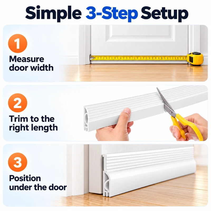 Under Door Draft Stopper for Home Insulation – Flexible Rubber