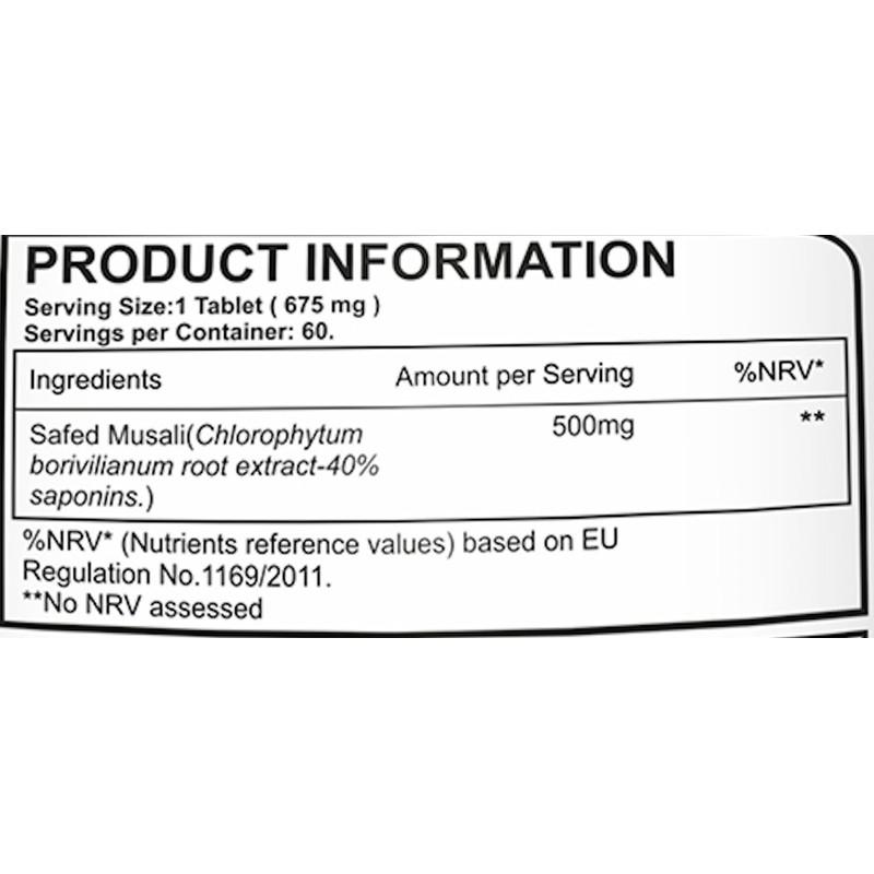 Pure Nutrition Safed Musli Root Extract 500mg Tablet (Asparagus Adscendens
