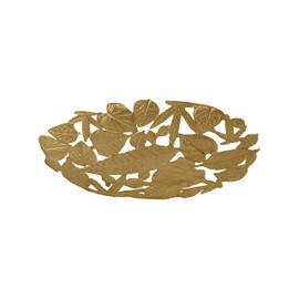 DeKulture Oval Centerpiece Tray – Handcrafted Gold Finish Decorative Serving Tray for Tabletop & Home Décor, 17 x 11.5 x 2.5 Inches
