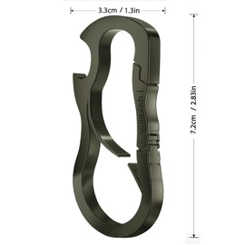Idakekiy Dual Carabiner Keychain Mutil Tool with Key Chain Bottle Opener for Keys Black