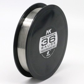 NK Nichrome Wire Ni80 Electric Resistance Wire Ni80Cr20 AWG 36 Gauge 1000ft Spool for Heating Element (Ni80 36g 1000ft)