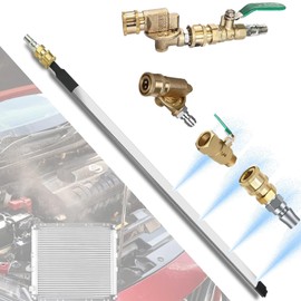 Radiator Cleaning Wand, 24 Inch Pressure Washer Wand, 4500 PSI Portable Radiator Cleaner Wand with Air Pipe Quick Connector, Valve Switch, for Car Truck Power Washer Wand, Gutter Cleaning