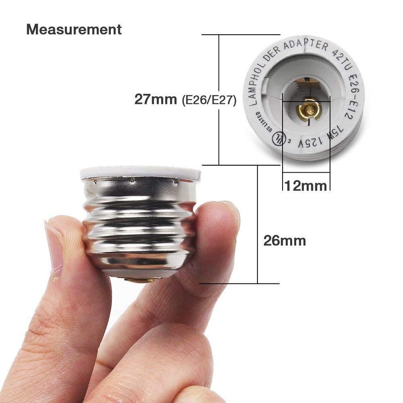 Medium To Candelabra Base Light Bulb Socket Adapter / E26