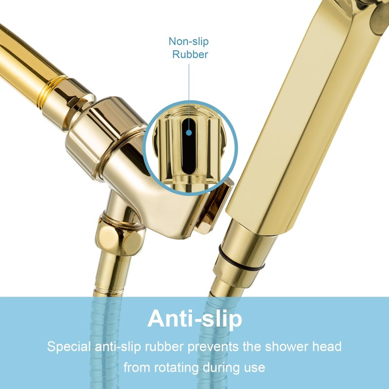 OFFO Shower Head Holder with Solid Metal Ball for Handheld