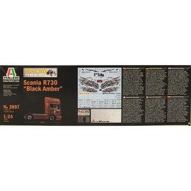 Italeri 553897 3897 Scania R730 V8 Black Amber Truck Model Kit 1:24