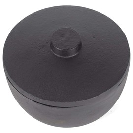 47th & Main Durable Black Cast Iron Bowl, Small, Pot With Lid