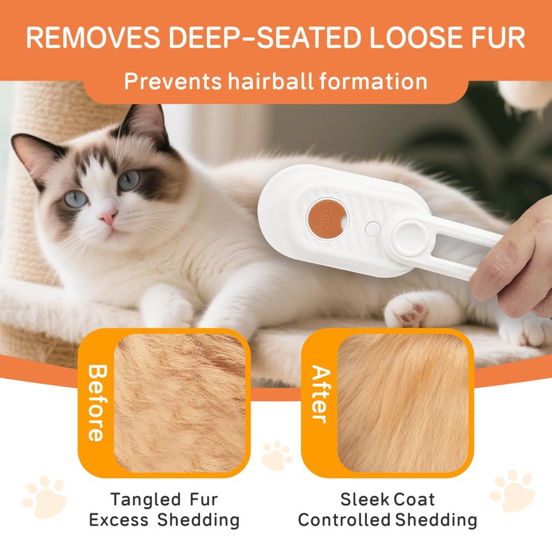 4-in-1 Pet Steam Brush for Dog & cat brush for