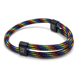 Karoo Earth Unisex Rope Bracelet | Adjustable Paracord Durable Waterproof Bracelet | Nautical Braided Surfer Bracelet (Rainbow)