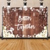 Pnylzzyxh Better Together Backdrop White Flowers Rustic Wooden Wedding Bridal