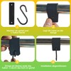 BondEron Pack of 6 S Hooks Black with Leather Loop,
