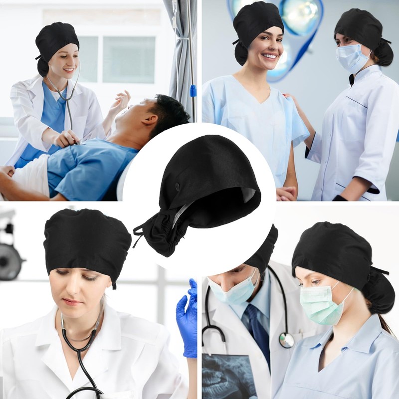 ElevateTech Working Cap with Button Adjustable Scrub Cap Sweatband Nurse