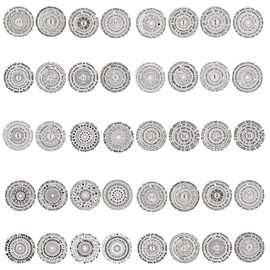 HACRAHO Transparent Stickers for Scrapbooking, 40 Sheets Round Themed Stickers Lot for Scrapbooking Transparent Sticker for Junk Journaling Planners Diary Paper Craft Envelope