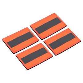 TA-VIGOR 4Pcs Reflective Patches, 2x3 Inch Hook and Loop Stickers for Bike Jackets Backpacks Helmets Kids Coats High Visibility Night Safety Tape Appliques, Orange