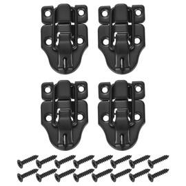 sourcing map 4Pcs Duck-Billed Toggle Hasp Latch, Metal Box Toggle Latch Chest Latch with Mounting Screws for Jewelry Box Wooden Case Decorative, Black