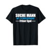 Search Man with Ponytail Hairstyle No Matter T-Shirt, black