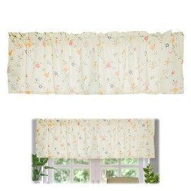 Bistro Curtain, Modern Short Curtain, Panel Curtain, Cotton Window Curtains, Kitchen Short W x H 150 x 30 cm, Bistro Curtain Flowers, Kitchen Curtains Country House Style for Kitchen, Living Room