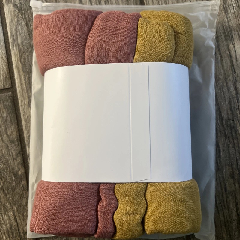 Minmal Life Bamboo Swaddle Blankets 2 Pack (Brick)