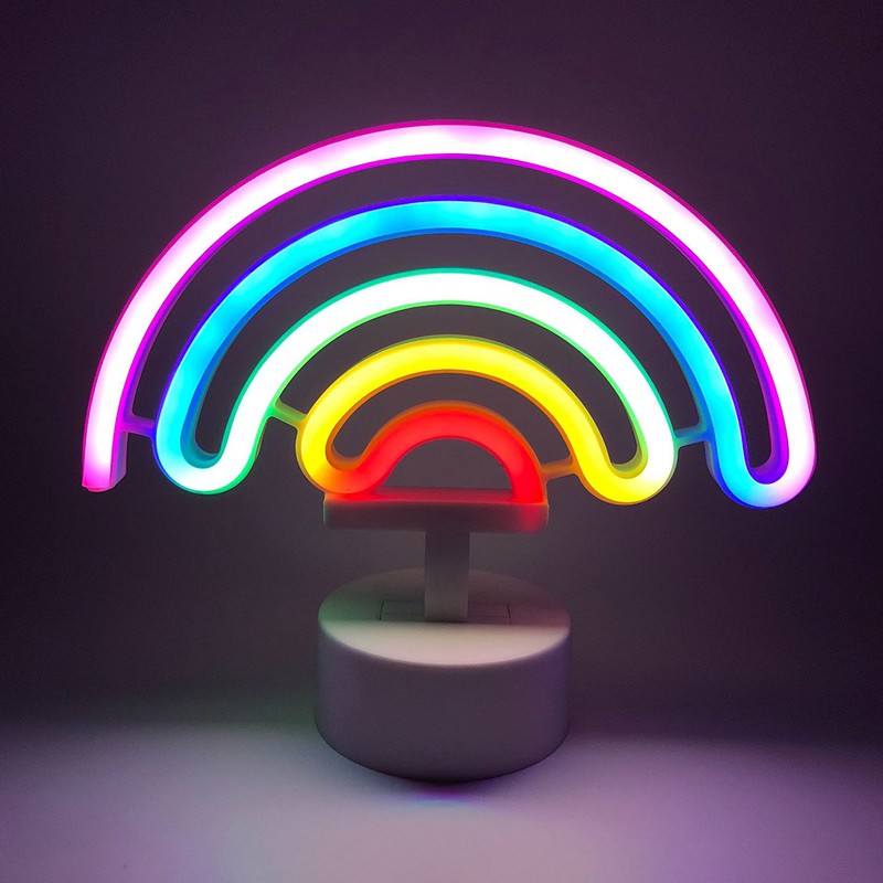 Cute LED Rainbow Neon Sign Light Lamp for Home Dorm