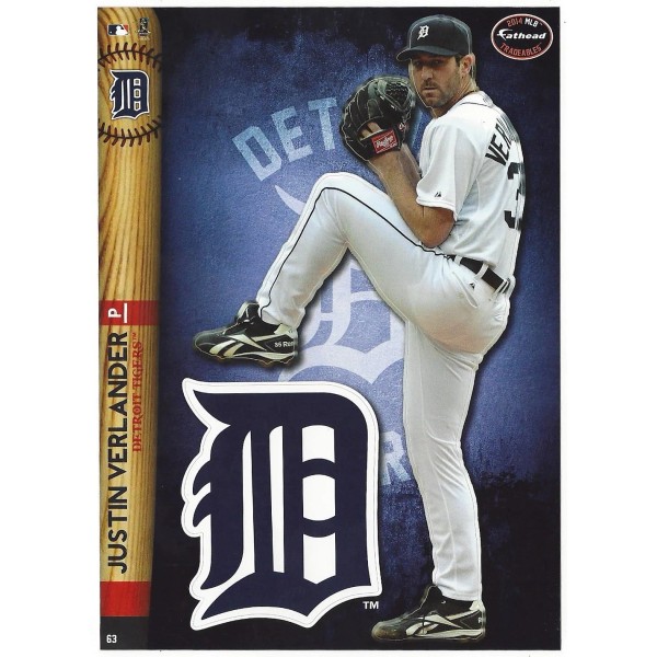 Fathead JUSTIN VERLANDER FATHEAD TRADEABLES DETROIT TIGERS REMOVABLE STICKER 2014