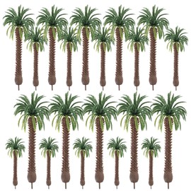 DecorDwell Pack of 20 Model Building Trees, Model Coconut Palm Trees, Palm Tree Model, Miniature Palm Tree Plastic, Models Architectural Trees, Mixed Model Tree for DIY Landscape, Miniature