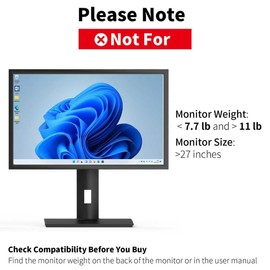 Cadcreo Vesa Monitor Stand with Spring-Adjustable Height, Swivel, Tilt, Rotation Vesa Stand, Compatible with Monitors Within 27 inch and Weighing Between 7.7-11lb (Black, Only for 7.7-11 lb Monitor)