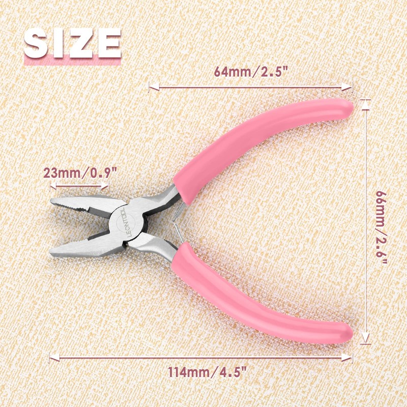 LEONTOOL 5 Inch Mini Lineman's Pliers with Spring Loaded Serrated